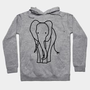 Big Elephant Outline Graphic Hoodie